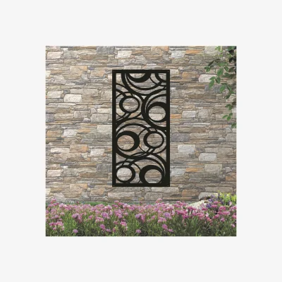 The Range Abstract Circles Screen Metal Wall Art - Black