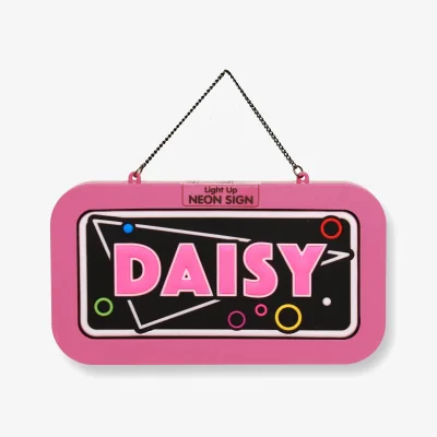 The Range Daisy Pre-personalised Light-Up Neon Bedroom Sign - Black