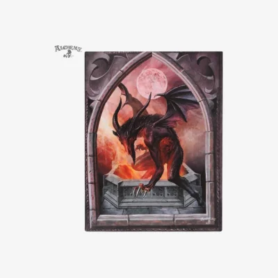 The Range Baphometica Canvas Plaque - Mystical Esoteric Wall Art 19x25cm - Grey