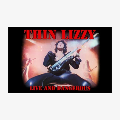 The Range Thin Lizzy Live And Dangerous Textile Poster - Black/Red/Pink