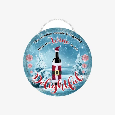 The Range Wine is So Delightful Christmas Hanging Plaque - Multi