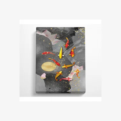 The Range Colourful Koi Fish Canvas Print - Black / 66.04cm