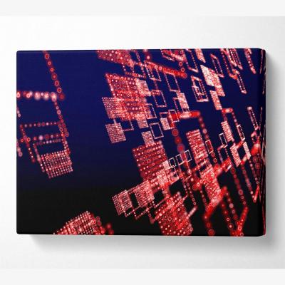 The Range Red City Lights Canvas Print Wall Art - Yellow / 50.8cm
