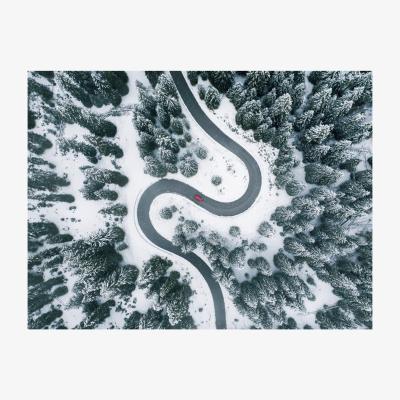 The Range Snowy Road From Above Canvas