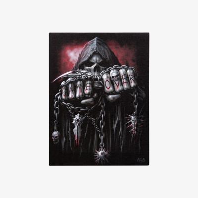 The Range Game Over Canvas Plaque by Spiral Direct - Black