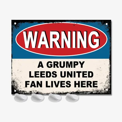 The Range Leeds United Grumpy Football Fan Sign Man Cave Gift For Men - Blue