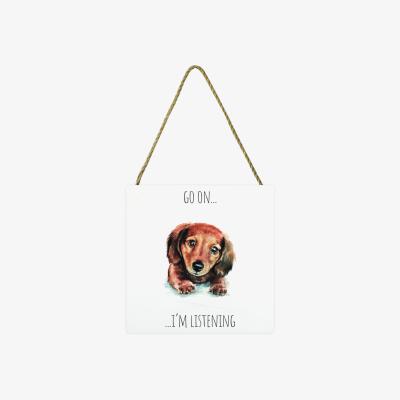 The Range Louise Nisbet (Dachshund) Wooden Block - White