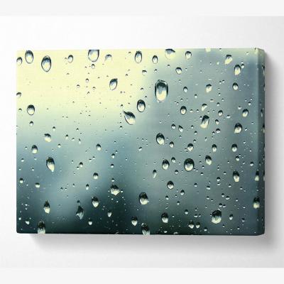 The Range Rain Drops At Dusk Canvas Print Wall Art - Yellow / 50.8cm