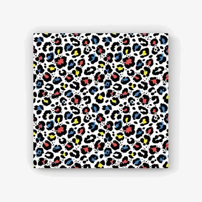 The Range Coloured Leopard Print HD Metal Print - Blue / 30cm