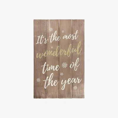 The Range It's the Most Wonderful Time of the Year Wooden Plaque - Brown