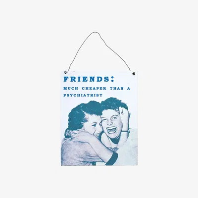 The Range Friends Metal Wall Sign - Friendship Design, 24cm x 19cm, Durable Decor - Multi