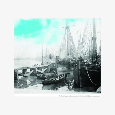 The Range The Docks  Digital Artwork Print - white
