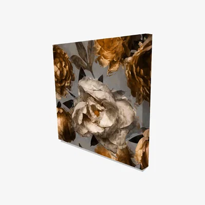 The Range Vintage Floral Graphic Art on Canvas - Yellow / 77cm / 114cm