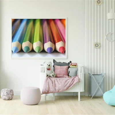 The Range Colouring Pencils Art Print - White / 42cm
