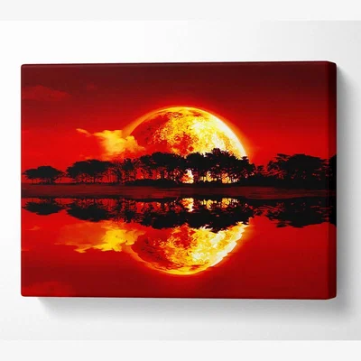 The Range Sunset Siren Canvas Print Wall Art - Yellow / 81.28cm