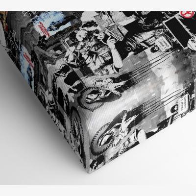 The Range Banksy Collage 1 B n W - 81cm