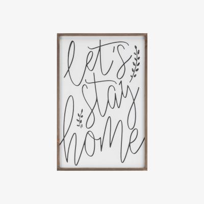 The Range Lets Stay Home Wooden Framed Wall Art