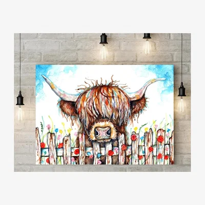 The Range Over the Fence Canvas - Brown / 12 x 18 in
