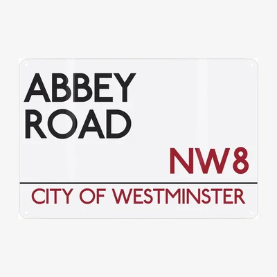 The Range Abbey Road Street Sign Landscape Metal Wall Plaque - Home Décor Gift - Red
