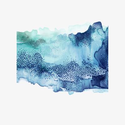 The Range Hidden In The Waves Abstract Framed Art - Blue