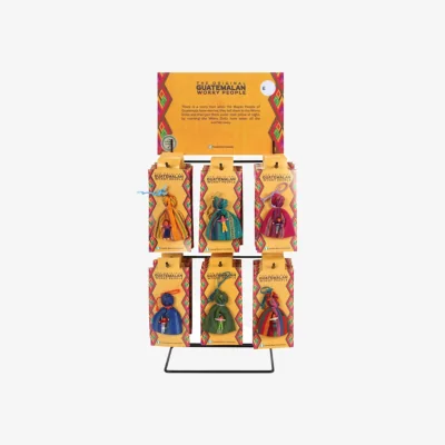 The Range Set of 36 Ethically Sourced Worry Dolls with Display Stand - Multi