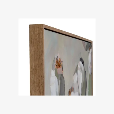 The Range Silvra Hand Painted Canvas in Frame - Organic Textured Wall Art - Brown
