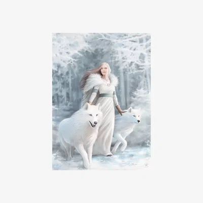The Range Winter Guardians Canvas Wall Art by Anne Stokes - 50x70cm Wolf Design - White