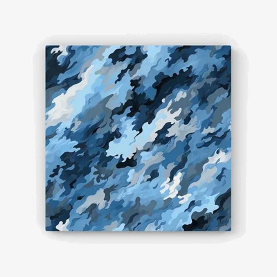 The Range Blue And Grey Canvas Brushstrokes HD Metal Print - Blue / 56cm