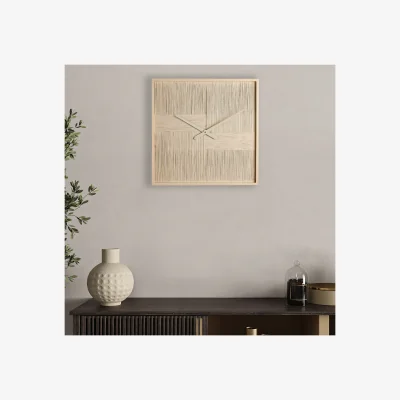 The Range Hestia Woven Thread Wall Art Clock - Cream