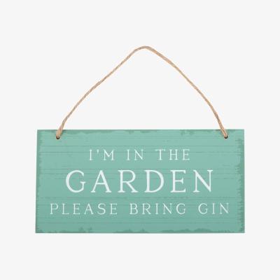 The Range Garden Gin Request Hanging Sign - Green