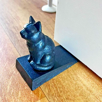 The Range Cast Iron Cat Door Stop - Black