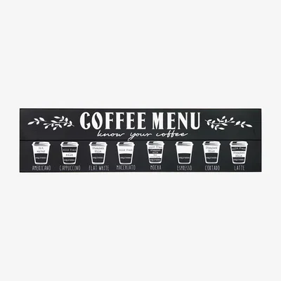 The Range Monochrome Coffee Menu Plaque