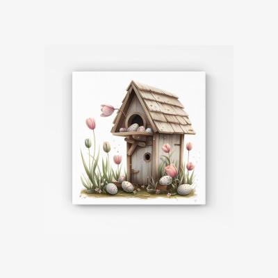 The Range Sweet Easter Birdhouse HD Metal Print - Neutral / 40cm