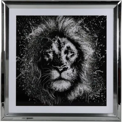 The Range Monochrome Lion Jewelled Art