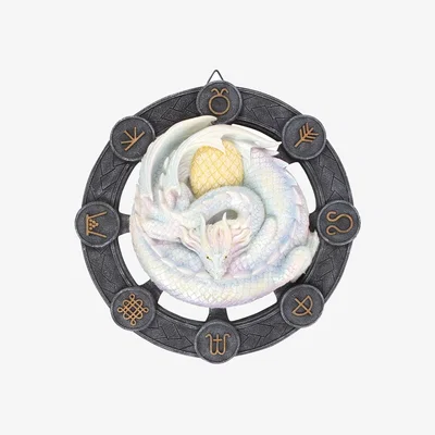 The Range Anne Stokes Ostara Resin Dragon Plaque - White/Grey