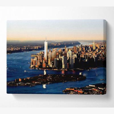 The Range Hong Kong Harbour At First Light Canvas Print Wall Art - Yellow / 50.8cm