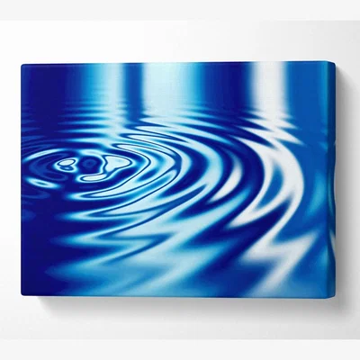 The Range Liquid Blue Ripples Canvas Print Wall Art - Yellow / 66.04cm