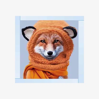 The Range Fox with Winter Glitter Liquid Wall Art Dcor - Silver