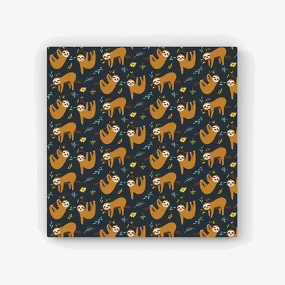 The Range Cute Sloths HD Metal Print - Brown / 40cm