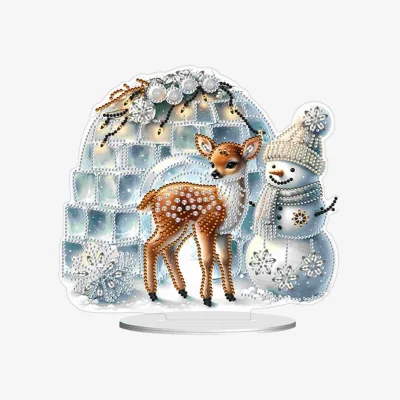 The Range Christmas Igloo and Reindeer Diamond Painting Kit - multi