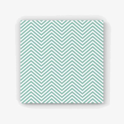 The Range Geometric Chevron Pattern HD Metal Print - Green / 56cm