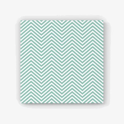 The Range Geometric Chevron Pattern HD Metal Print - Green / 56cm