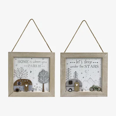 The Range Caravan Slogan Hanging Sign - Natural