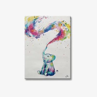 The Range Marc Allante Watercolour Elephant Canvas