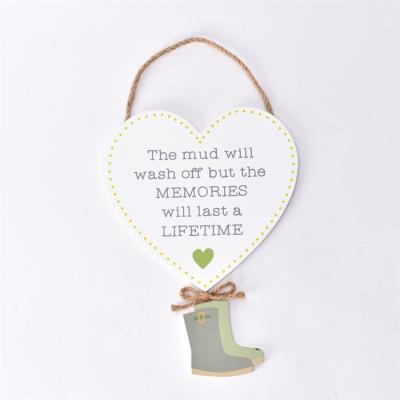 The Range Memories Wellies Heart Plaque - White