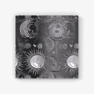 The Range Black Grey Abstract Sun and Moon HD Metal Print - Grey / 56cm