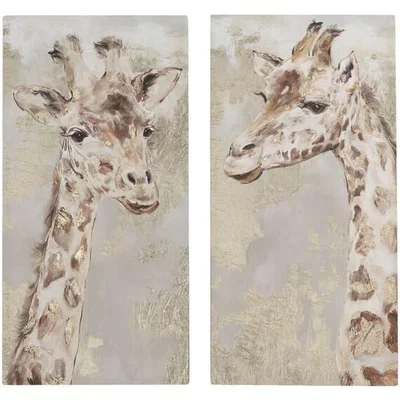 The Range Regal Foiled Giraffe Canvas