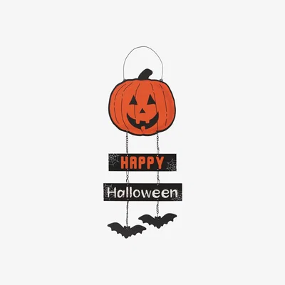The Range Happy Halloween Pumpkin Chain Sign - Multicolour