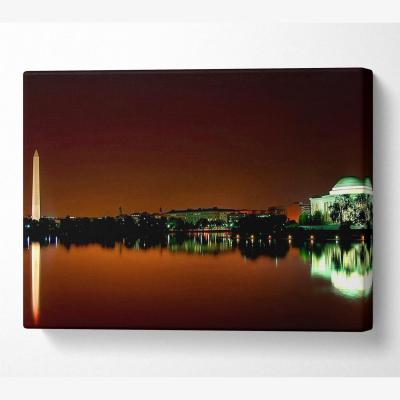 The Range Jefferson Memorial Washington DC Canvas Print Wall Art - Yellow / 50.8cm