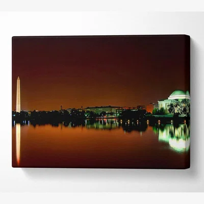 The Range Jefferson Memorial Washington DC Canvas Print Wall Art - Yellow / 50.8cm